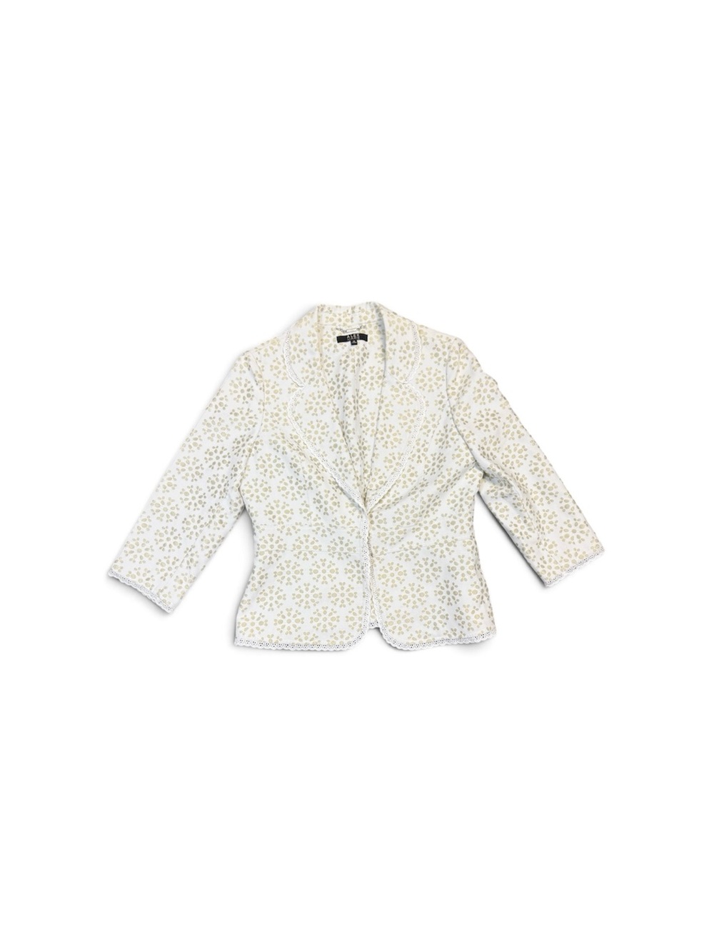 Alex Marie Cream Eyelet Blazer Jacket with gold detailing size 10